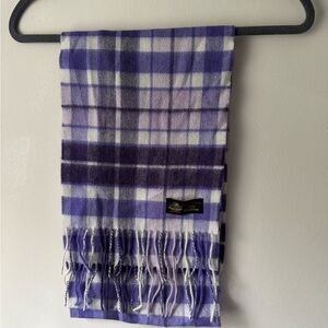 Cashmere - House of Scotland - Purple Plaid Fringe Scarf